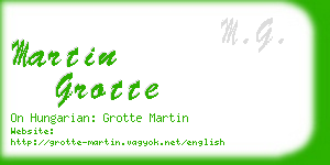 martin grotte business card